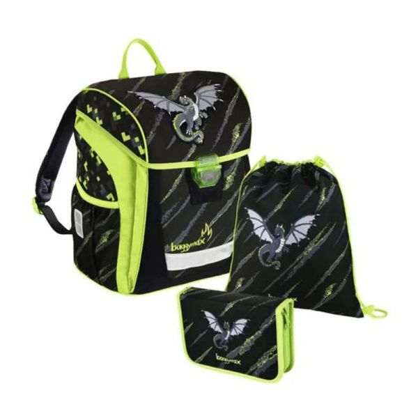 Ранец Step by step BaggyMax Trikky Dragon 3 предмета черный, зеленый